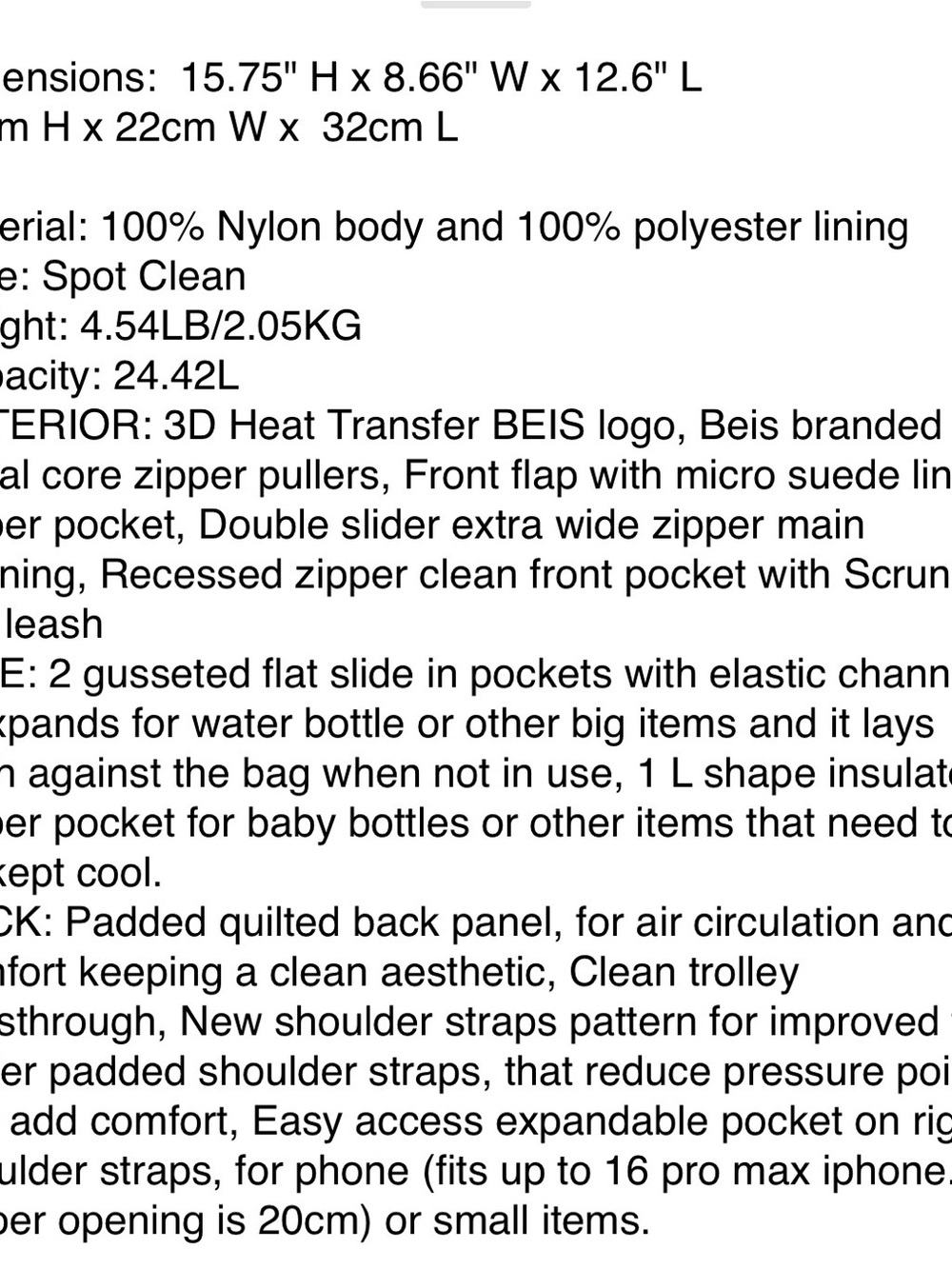 Beis Ultimate Diaper Backpack in Olive - Picture 12 of 16